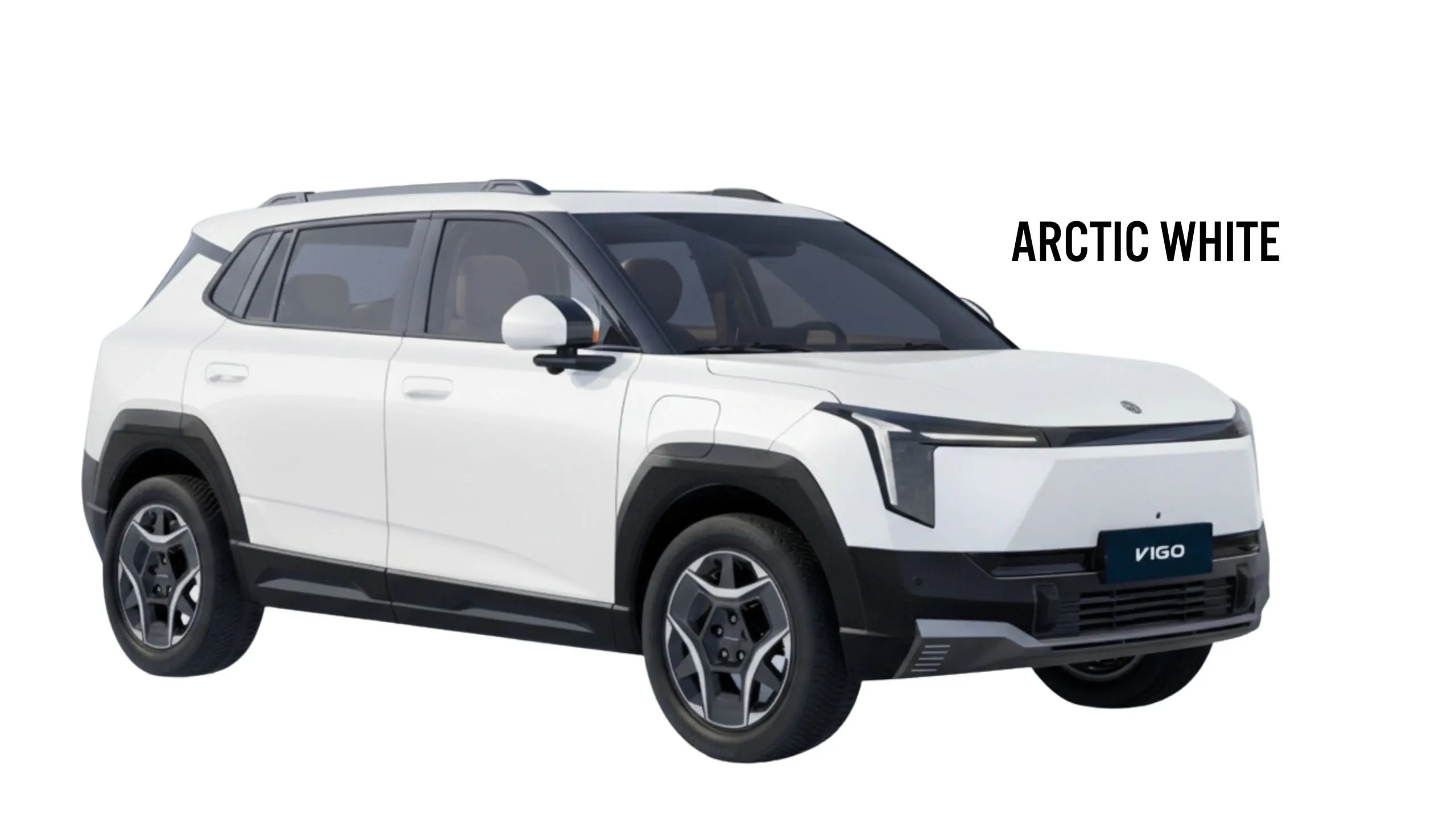 Dongfeng VIGO electric SUV in Arctic White, front three-quarter studio view