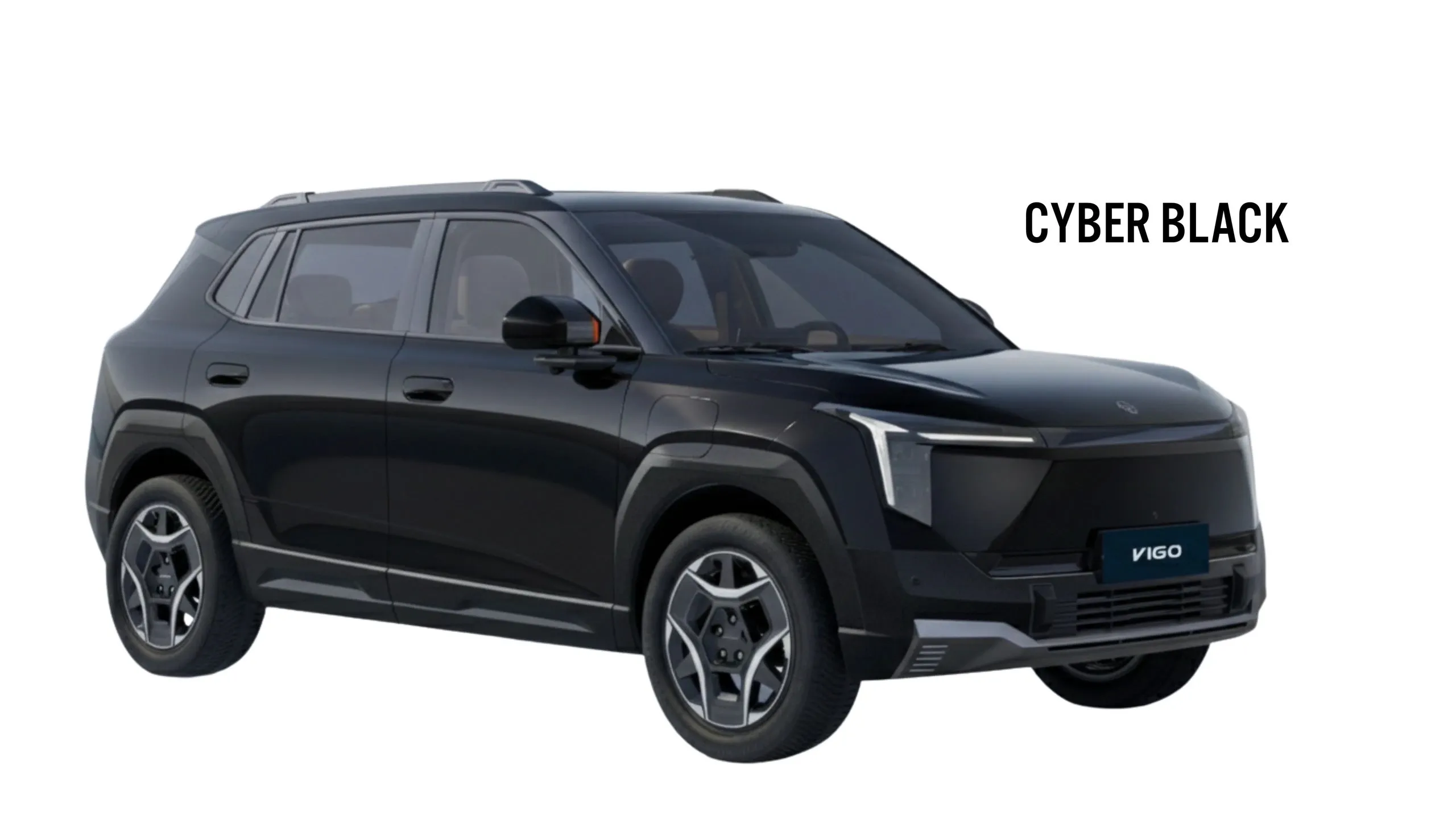 Dongfeng VIGO electric SUV in Cyber Black, front three-quarter studio view