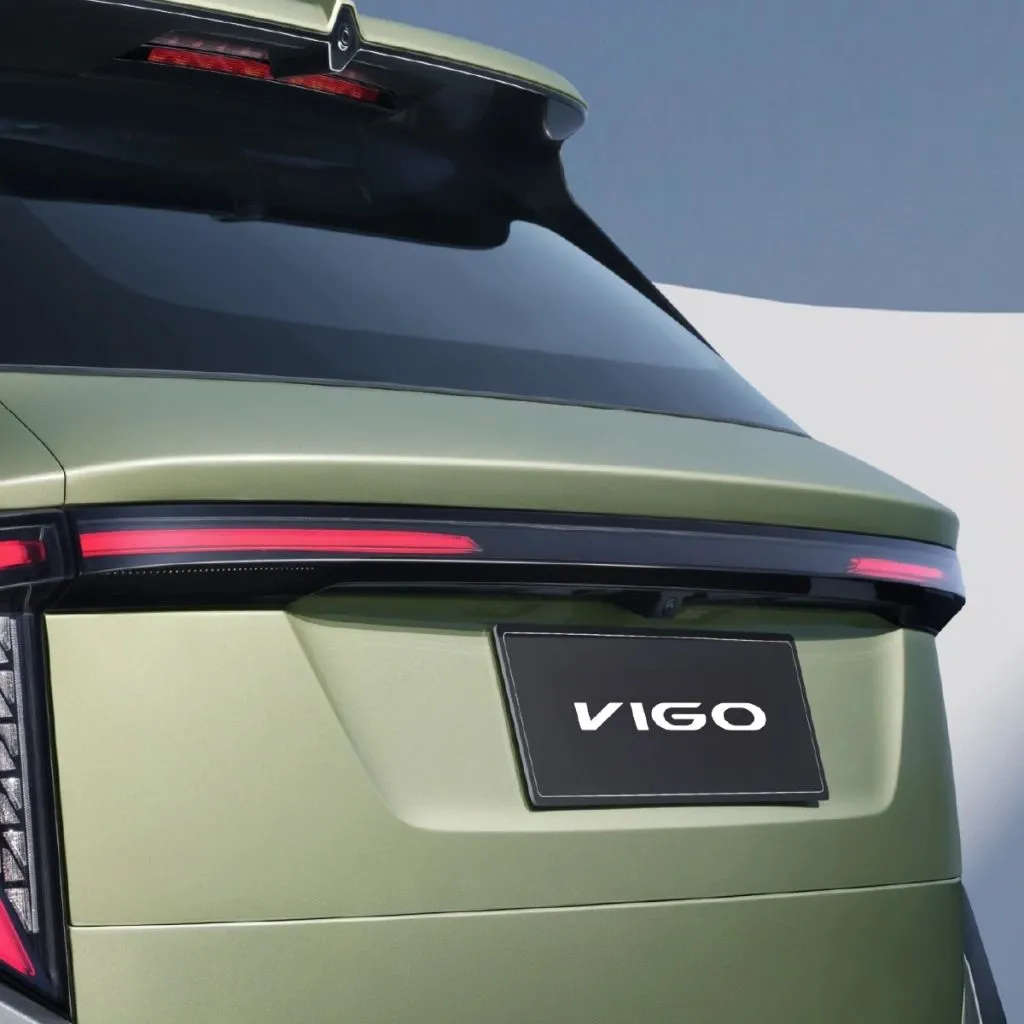 Dongfeng VIGO rear tailgate close-up with full-width LED tail light and VIGO badge